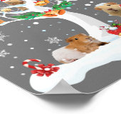 Kerst van de parelhoen in de winter poster (Hoek)