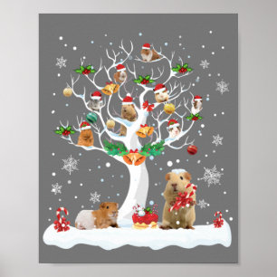 Kerst van de parelhoen in de winter poster