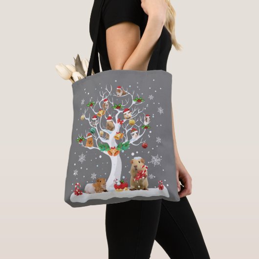 Kerst van de parelhoen in de winter tote bag (Dichtbij)