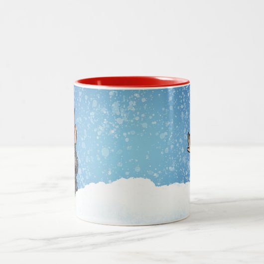 Kerst van de rendierziekte van Caïro Tweekleurige Koffiemok (Center)