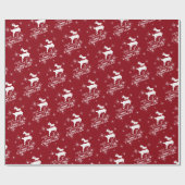 Kerst van de rendierziekte van Magic Flying (rood) Cadeaupapier (Vlak)