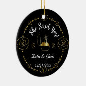 Kerst van de ring van het verloving, Persoonlijke  Keramisch Ornament (Rechts)