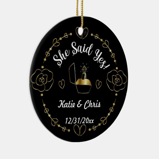 Kerst van de ring van het verloving, Persoonlijke  Keramisch Ornament (Rechts)