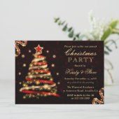 Kerst van de rode en goudblauwe lint kaart (Staand voorkant)