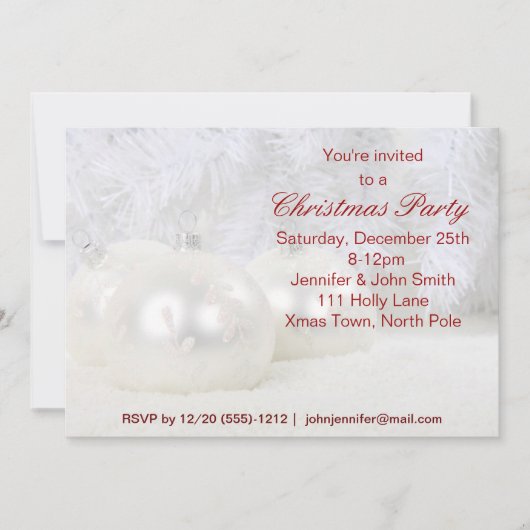 Kerst van de rode en witte sneeuwvlok kaart (Voorkant)