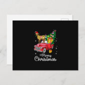 Kerst van de rode kerst met geitenbont aankondigingskaart (Voorkant / Achterkant)