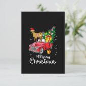 Kerst van de rode kerst met geitenbont bedankkaart (Staand voorkant)