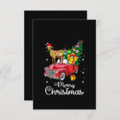 Kerst van de rode kerst met geitenbont bedankkaart (Voorkant / Achterkant)