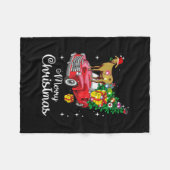 Kerst van de rode kerst met geitenbont fleece deken (Voorkant (Horizontaal))