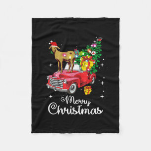 Kerst van de rode kerst met geitenbont fleece deken