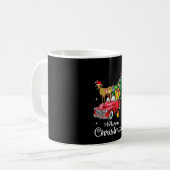 Kerst van de rode kerst met geitenbont koffiemok (Voorkant links)