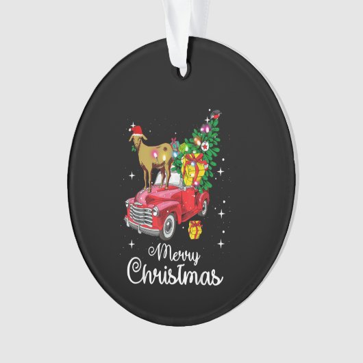 Kerst van de rode kerst met geitenbont ornament (voorkant)