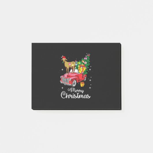 Kerst van de rode kerst met geitenbont post-it® notes (Voorkant)