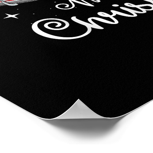 Kerst van de rode kerst met geitenbont poster (Hoek)