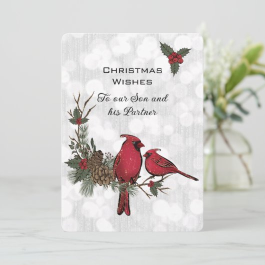 Kerst van de Rode Kerst van de Zoon en de Partner (Staand voorkant)