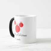 Kerst van de rode ornamenten magische mok (Voorkant links)