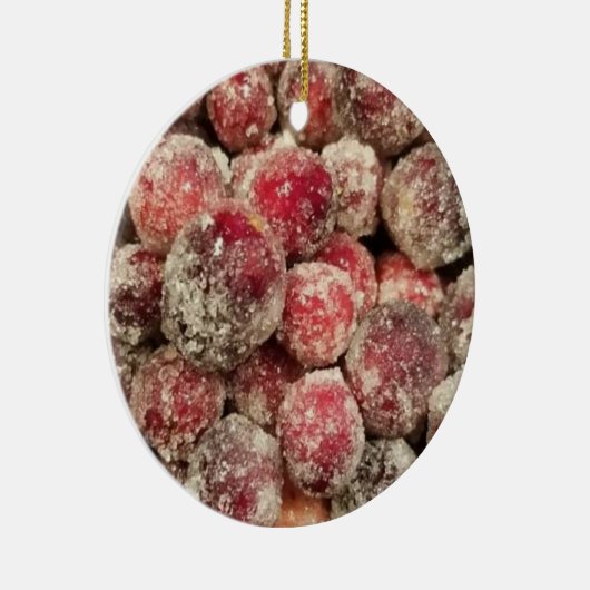 Kerst van de Sugared Cranberries Keramisch Ornament (Rechts)