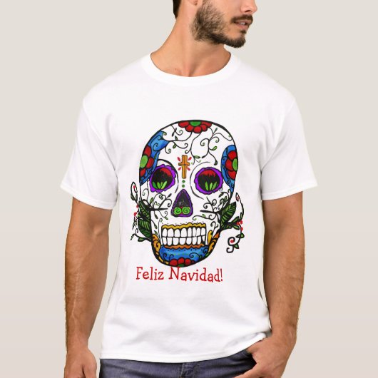 Kerst van de suikerschedel, Feliz Navidad! T-shirt (Voorkant)