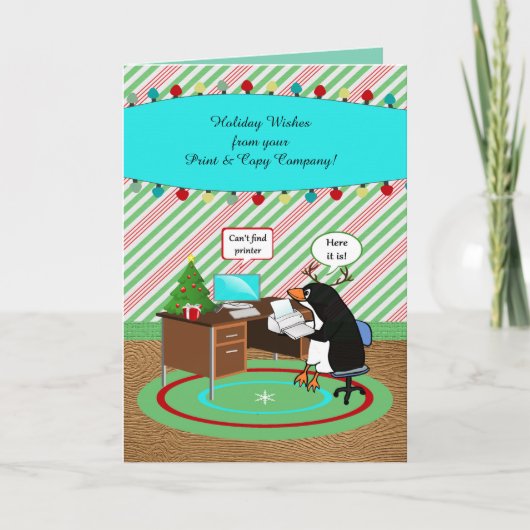 Kerst van de verkoop en service van kopieerapparat feestdagen kaart (Voorkant)