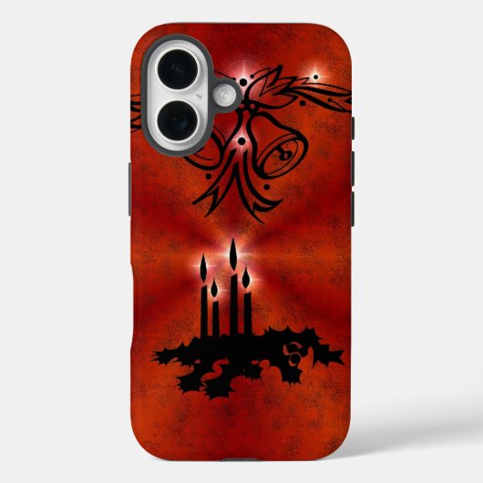 Kerst van de versieringen met de sterren op rood Case-Mate iPhone case (Achterkant)