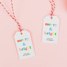 Kerst van de vrolijke en heldere Typografie Cadeaulabel