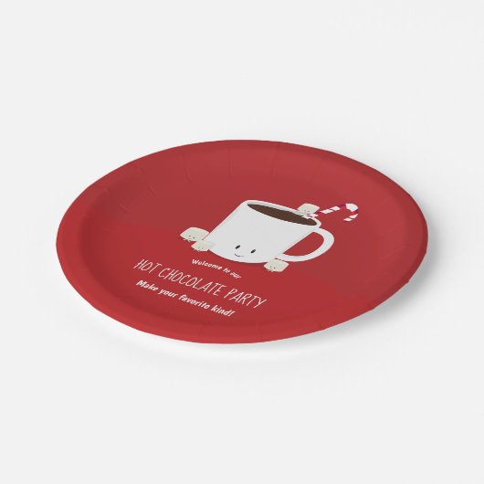 Kerst van de warme cacaopra papieren bordje (Gekanteld)