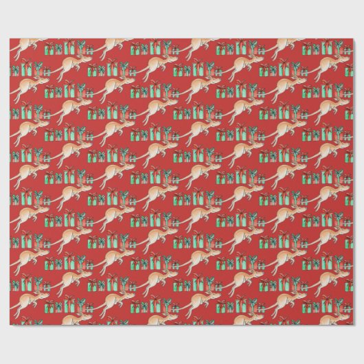 Kerst van de waterverf van angaroo-hop cadeaupapier (Vlak)