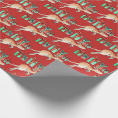 Kerst van de waterverf van angaroo-hop cadeaupapier (Hoek)