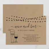 Kerst van de wijn en de feestdag kaart (Voorkant / Achterkant)