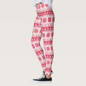 Kerst van de witte en rode kerst leggings (Links)