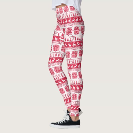 Kerst van de witte en rode kerst leggings (Links)