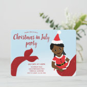 Kerst van de Zeemeermin in de Uitnodiging van de P (Staand voorkant)