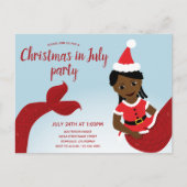 Kerst van de Zeemeermin in juli Uitnodiging Briefkaart (Voorkant)