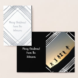Kerst van de zwarte en witte fotoserie folie kaarten