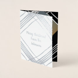 Kerst van de zwarte en witte fotoserie folie kaarten