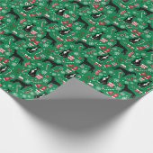 Kerst van de zwarte en witte hond cadeaupapier (Hoek)