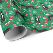 Kerst van de zwarte en witte hond cadeaupapier (Rol Hoek)