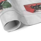 Kerst van de zwarte en witte kat cadeaupapier (Rol Hoek)