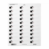 Kerst van de zwarte en witte kat etiket (Full Sheet)