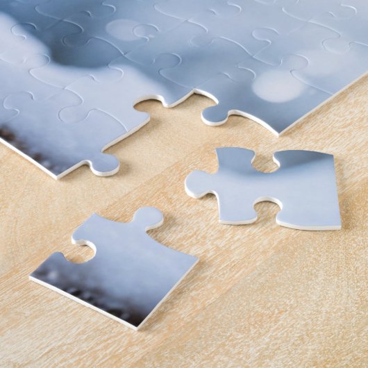 Kerst van de zwarte en witte kat legpuzzel (Zijkant)