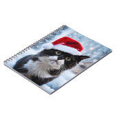 Kerst van de zwarte en witte kat notitieboek (Linkerzijde)