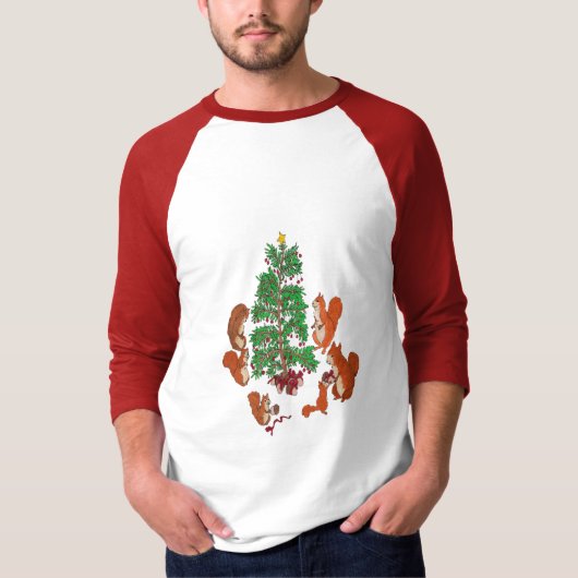 Kerst van eekhoorns t-shirt (Voorkant)