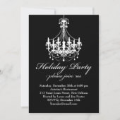 Kerst van Elegand Black en White Chandelier Kaart (Voorkant)