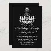 Kerst van Elegand Black en White Chandelier Kaart (Voorkant / Achterkant)