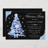 Kerst van Elegant Light Blue Ribbon Tree Kaart (Voorkant / Achterkant)