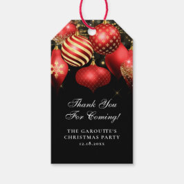 Kerst van Elegant Red Gold Ornaments Cadeaulabel