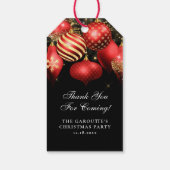 Kerst van Elegant Red Gold Ornaments Cadeaulabel (Achterkant)