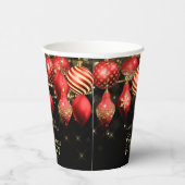 Kerst van Elegant Red Gold Ornaments Papieren Bekers (Rechts)