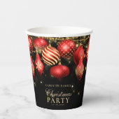 Kerst van Elegant Red Gold Ornaments Papieren Bekers (Voorkant)