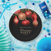 Kerst van Elegant Red Gold Ornaments Papieren Bordje (Feest)
